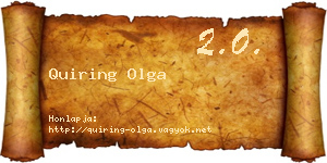 Quiring Olga névjegykártya